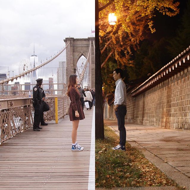 Esta pareja en una relación a distancia conecta creando fotos combinadas de los dos