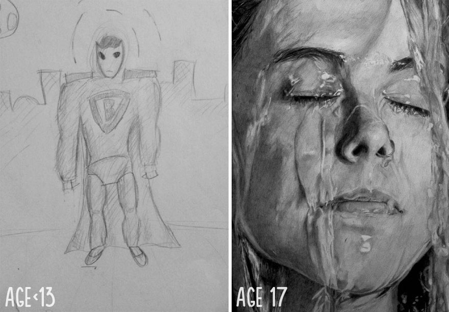 10 Dibujos antes y después que muestran cómo la practica hace la perfección