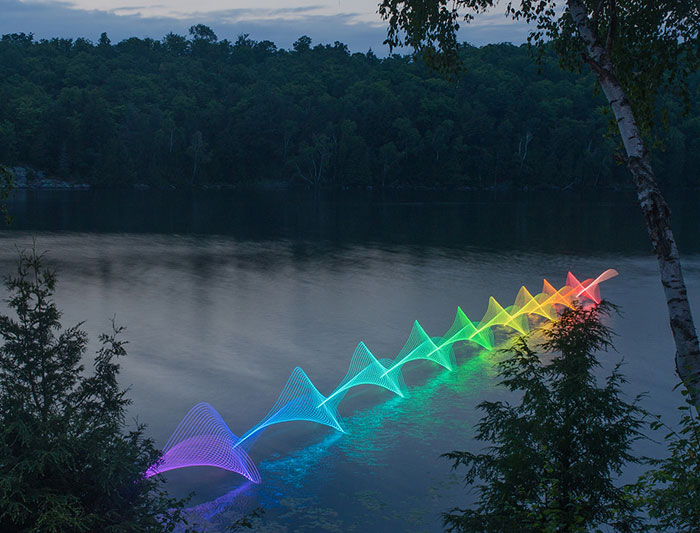 Los Movimientos De Piraguas Y Canoas Captados Con Leds Y Larga Exposición Fotográfica