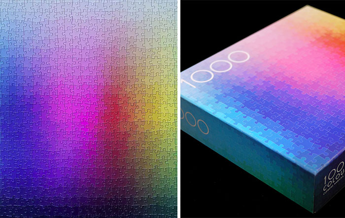 Puzzle de 1000 piezas con la escala de colores CMYK, creado por Clemens Habicht