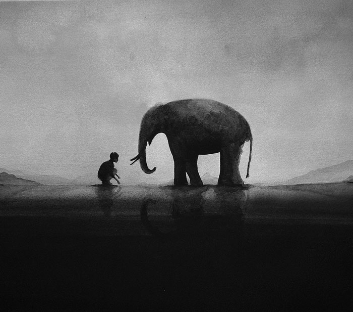 acuarelas-blanco-negro-nino-animal-elicia-edijanto (5)