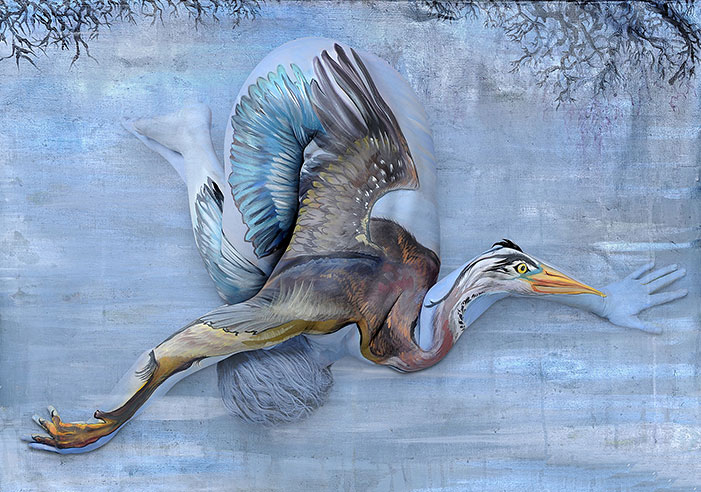 Esta artista transforma a los humanos en animales usando pintura corporal