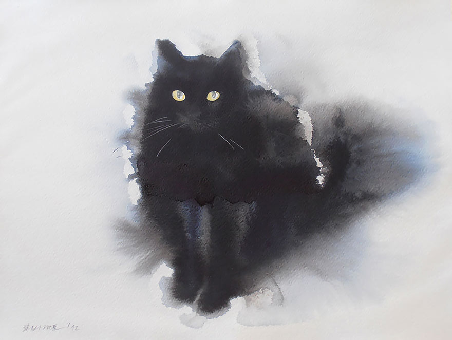 gatos-negros-acuarelas-tinta-endre-penovac (7)