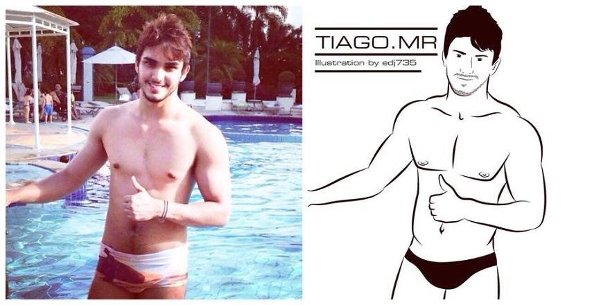 Ilustrador Español Crea Dibujos Digitales De Hombres Guapos De Instagram.