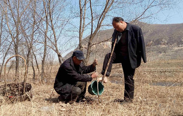 Un hombre ciego y su amigo sin brazos han plantado 10.000 árboles en China en 10 años