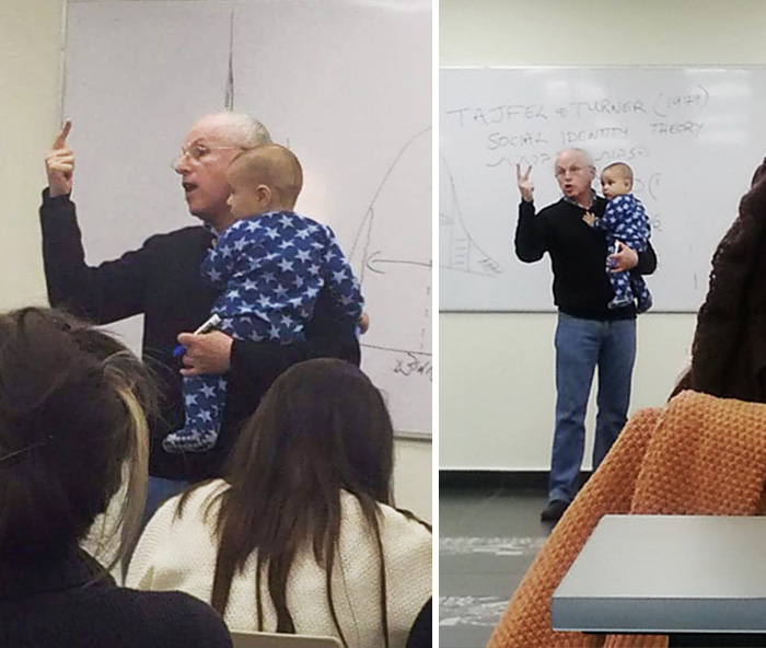 Cuando el bebé de una alumna empezó a llorar en clase, el profesor respondió de la mejor manera