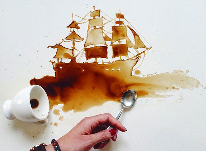 La comida derramada se convierte en arte gracias a Giulia Bernardelli