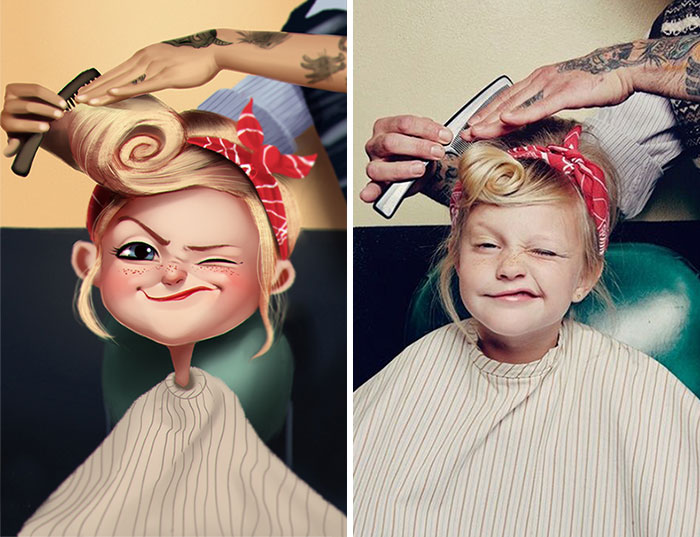 Este artista transforma las fotos de personas al azar en divertidas ilustraciones