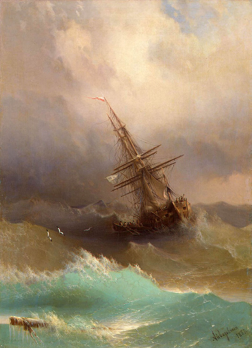 pintura-olas-mar-barcos-ivan-konstantinovich aivazovsky (6)