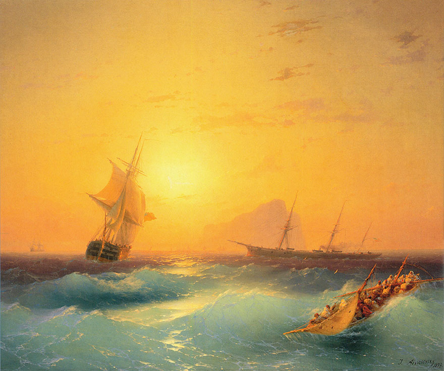 pintura-olas-mar-barcos-ivan-konstantinovich aivazovsky (9)