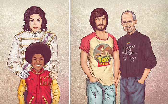 Antes y después: Famosos junto a ellos mismos en su juventud, por Fulvio Obregón