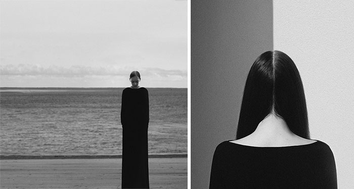 Estos elocuentes autorretratos en blanco y negro muestran la batalla de la artista contra la ansiedad