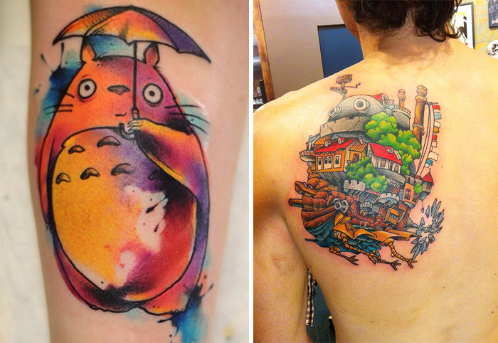 20 Tatuajes de personajes de Estudio Ghibli inspirados en las películas de Miyazaki