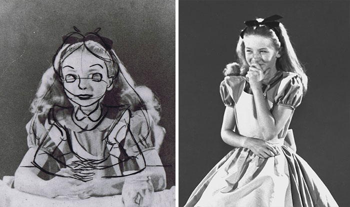 Estas fotos antiguas revelan cómo los animadores de Disney usaron una modelo real para dibujar «Alicia en el país de las Maravillas»