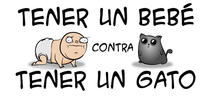 Tener un bebé contra tener un gato