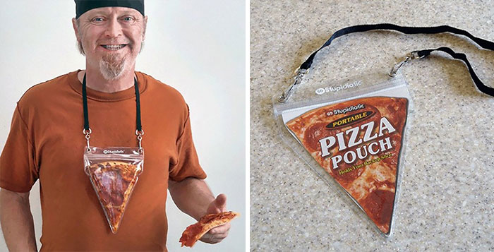 Con este colgante porta-pizzas siempre tendrás un trozo junto a ti