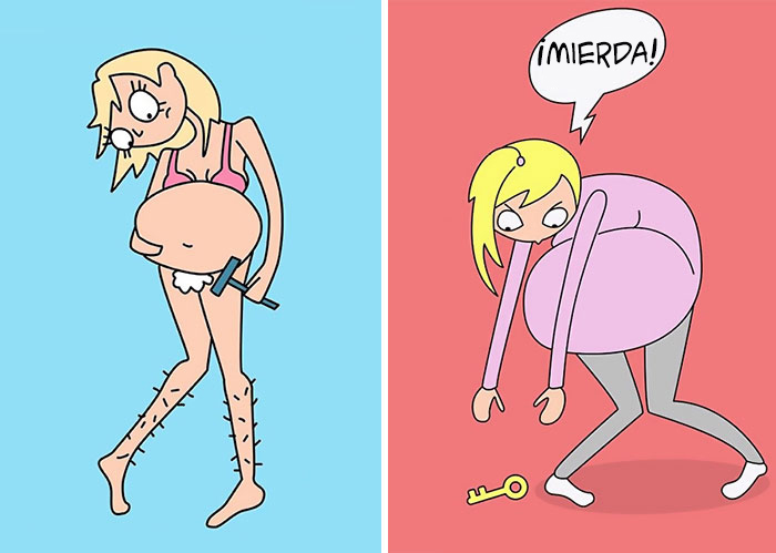 Esta madre ilustra los problemas diarios del embarazo