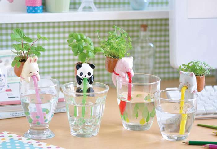 Adorables animales que son minimacetas con autorriego