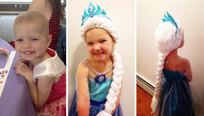 Esta madre teje pelucas de princesas Disney para niños con cáncer