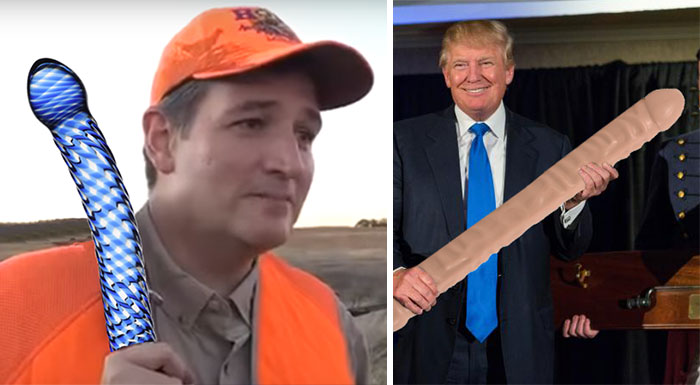 Este hombre cambia las armas por consoladores en las fotos de políticos republicanos americanos
