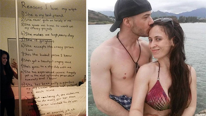 Este encantador marido hizo una lista con las razones por las que ama a su esposa, que sufre depresión