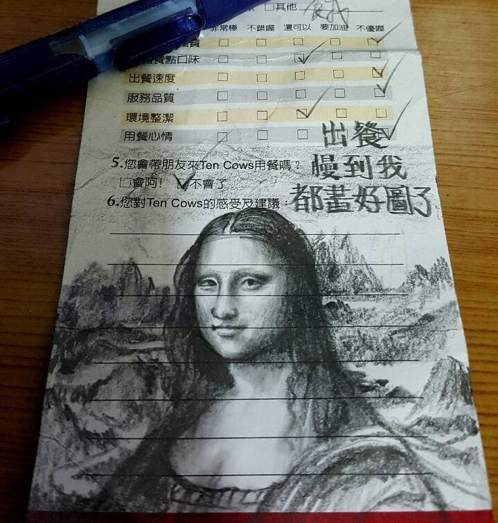 Este restaurante sirve tan despacio que un cliente tuvo tiempo de hacer este dibujo