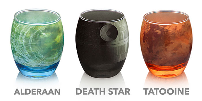 Estos vasos planetarios muestran los planetas más famosos de La Guerra de las Galaxias