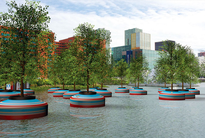 Un bosque flotante será instalado en Rotterdam