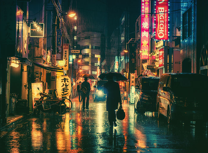 Mágicas fotos nocturnas de las calles de Tokyo, por Masashi Wakui