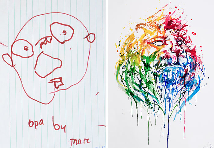 Este artista muestra sus progresos desde que tenía 2 años hasta los 28