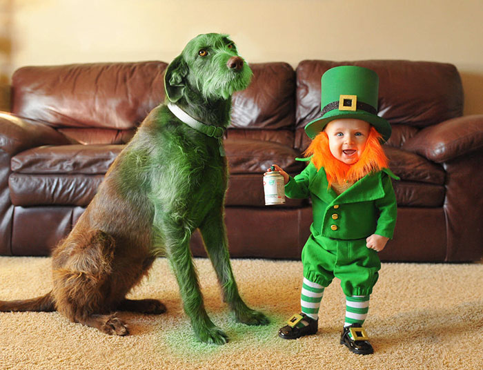 Este padre convierte a su bebé de 6 meses en un travieso leprechaun para el día de San Patricio