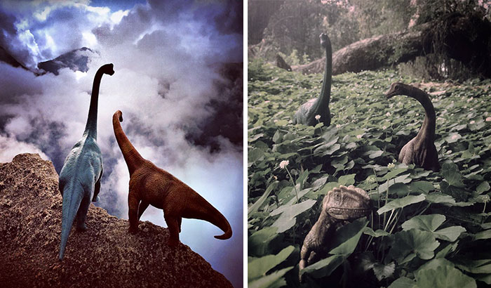 Las fotos de viajes mejoran al instante con dinosaurios de juguete