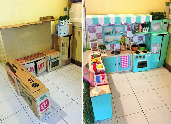 Cómo crear una mini-cocina de cartón para tu peque