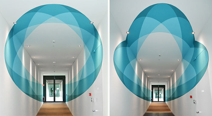Este mural cambia de forma cuando caminas a través de él