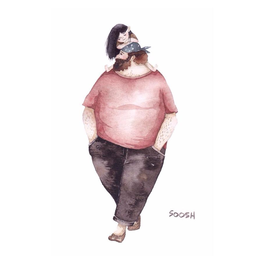 pinturas-acuarela-vinculo-padre-hija-snezhana-soosh (1)