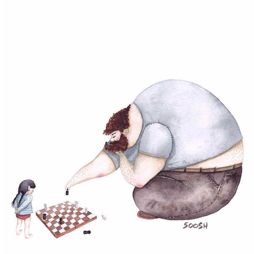 pinturas-acuarela-vinculo-padre-hija-snezhana-soosh (13)