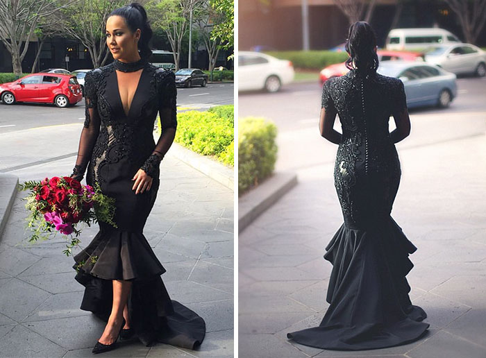 Una novia rompe con la tradición y se casa llevando un vestido negro