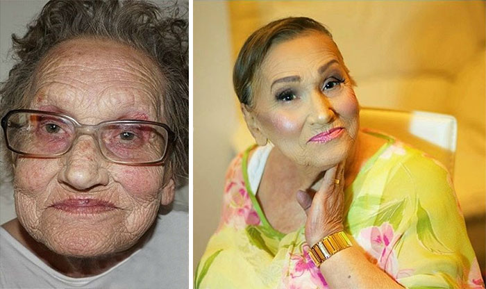 Esta abuela de 80 años pidió a su nieta que la maquillara y se convirtió en la sensación de internet