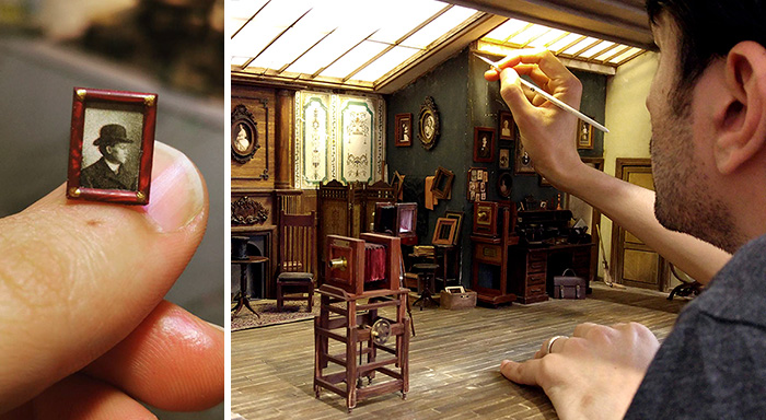 He construido un estudio fotográfico de 1900 en miniatura en honor a un viejo fotógrafo