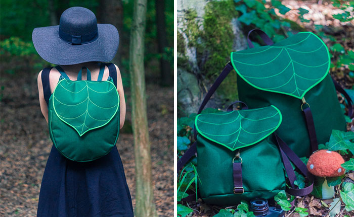 Mochilas inspiradas en hojas, desde Budapest
