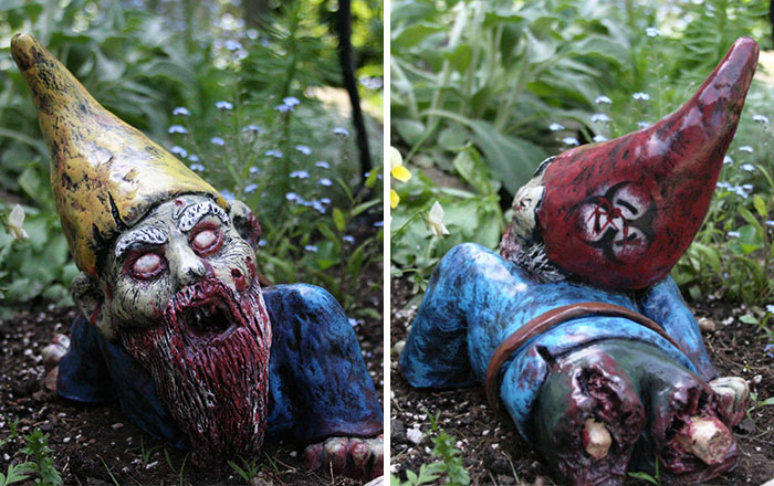 A tus vecinos les encantarán estos gnomos zombis para el jardín