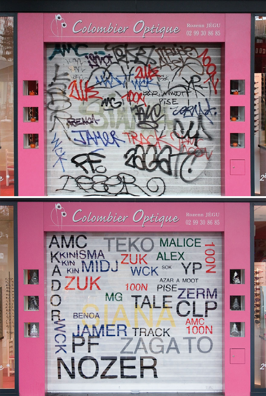 Los graffitis reescritos por Mathieu Tremblin 2