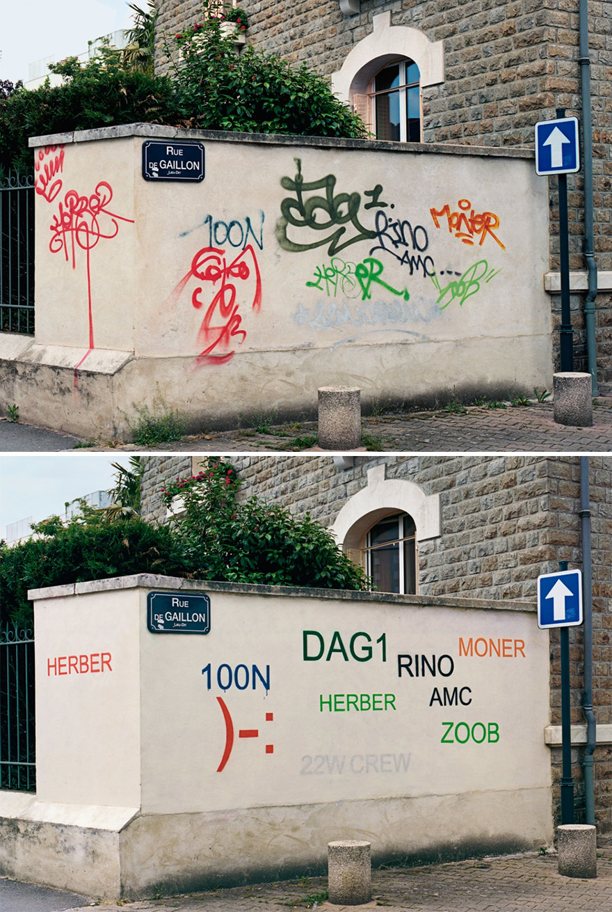 Los graffitis reescritos por Mathieu Tremblin 1