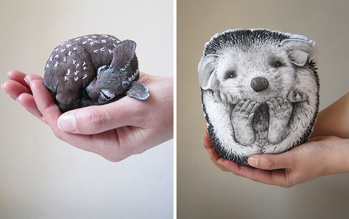 Creo cojines con forma animal para la gente que ama la naturaleza, los sueños y los cuentos