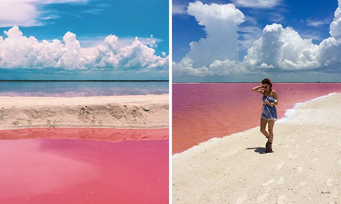 Esta laguna rosa natural en México parece demasiado hermosa para ser real