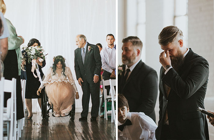 Esta novia paralítica sorprendió a todos al levantarse y caminar hacia el altar