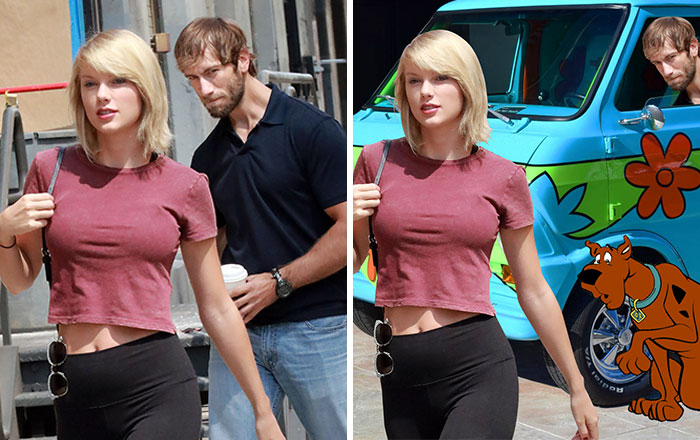 Pillan a este hombre mirando a Taylor Swift y se arma una batalla de Photoshop