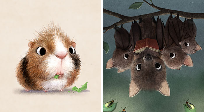 Estas adorables ilustraciones de animales creadas por Sydney Hanson te harán sonreír