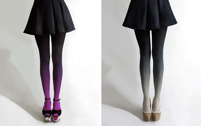 Leotardos ombré teñidos a mano, por Tiffany Ju