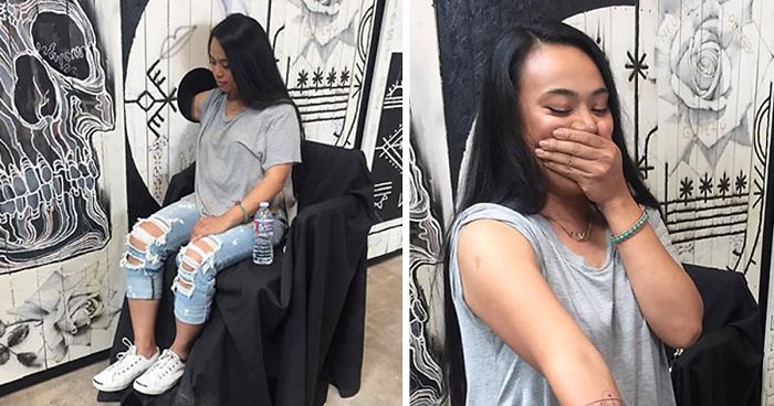 Este famoso tatuador ofrece tatuajes sorpresa GRATIS a la gente si meten el brazo por un agujero